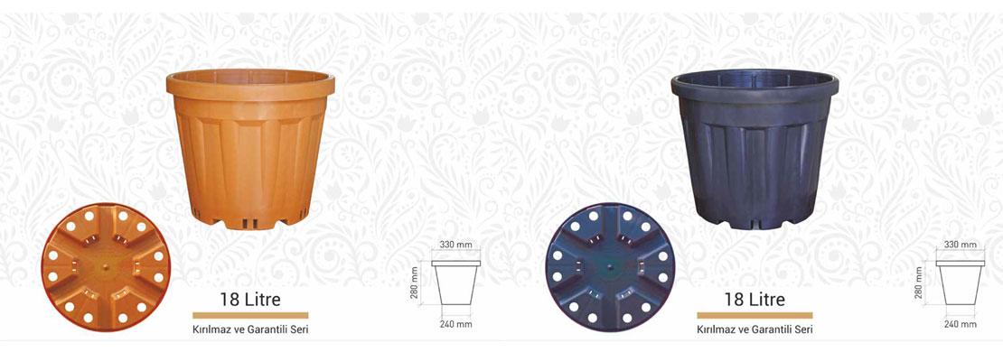 18 Litre Polietilen HDPE Saksı