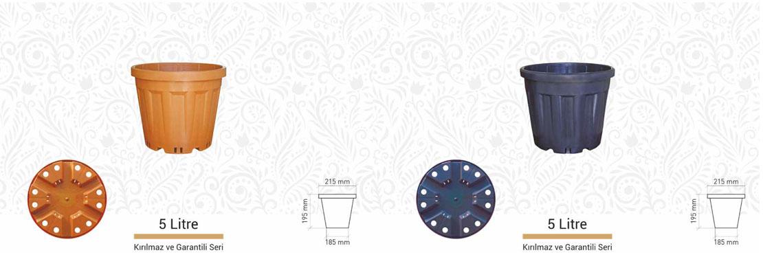 5 Litre Polietilen HDPE Saksı